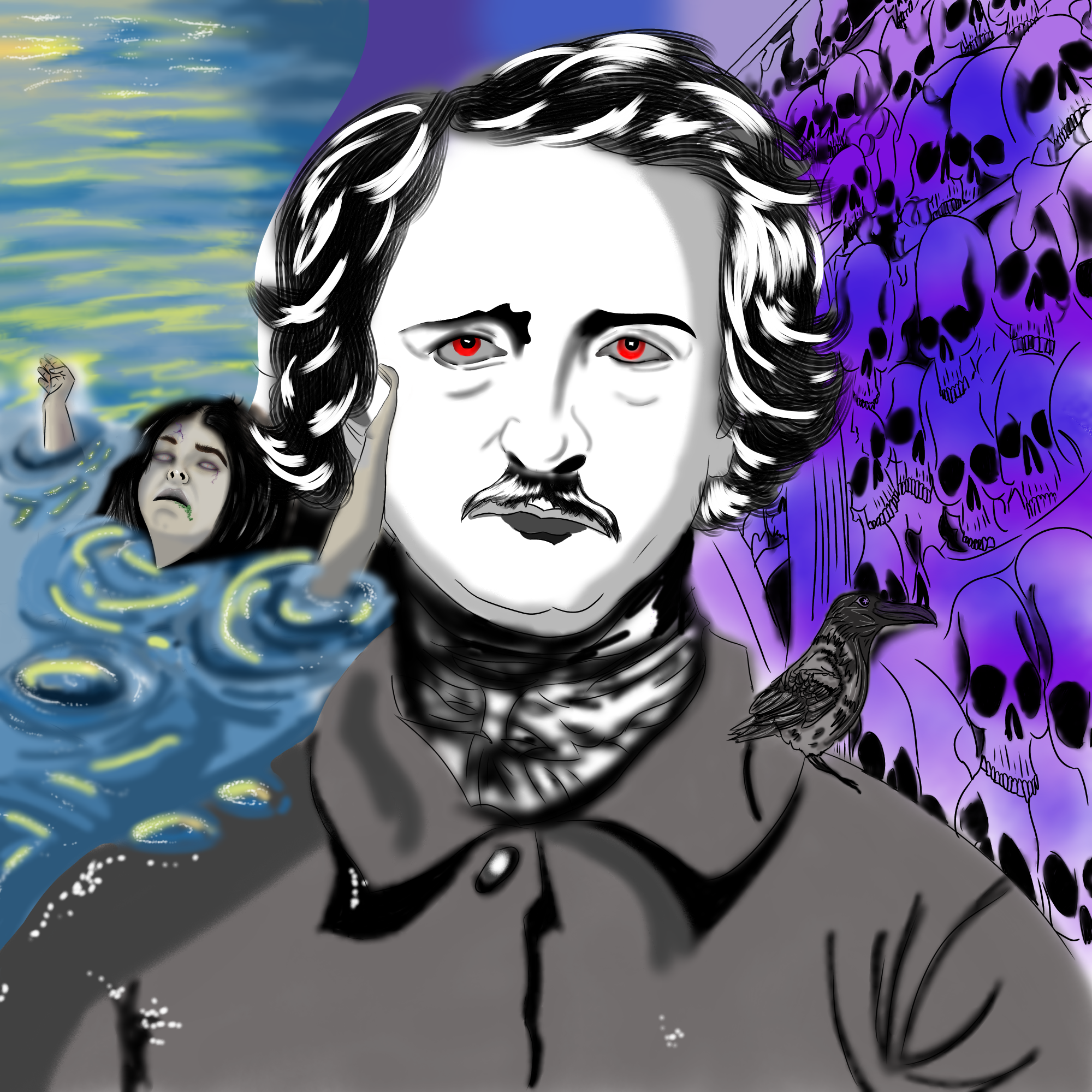 Edgar Allan Poe digital portrait
